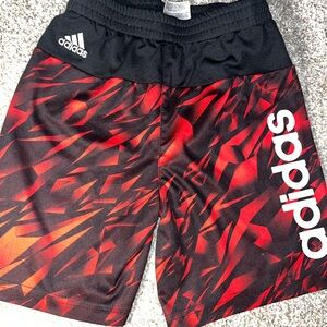 Adidas Black and Red Graphic Shorts